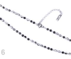 Kraftika 1ks černá stříbrná náhrdelník z nerezové oceli s broušenými