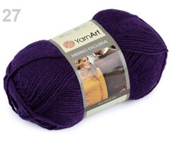 Kraftika 1ks (781) fialová tmavá pletací příze merino exclusive