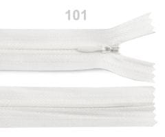 Kraftika 1ks 101 101 bílá spirálový zip skrytý šíře 3mm délka 18 cm,