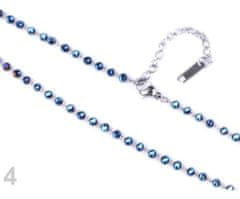 Kraftika 1ks 4 modrá ab náhrdelník z nerezové oceli s broušenými