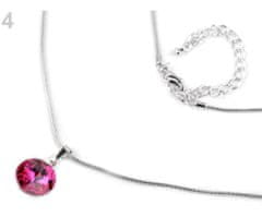 Kraftika 1ks (502) fuchsia náhrdelník se swarovski elements rivoli