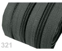 Kraftika 5m 321 dark slate zip spirálový 5mm metráž pro jezdce typu