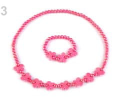 Kraftika 1sada 3 růžová dětská sada náhrdelník a náramek