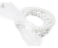 Kraftika 1ks bílá sněžná perlový náramek, perlové štrasové náramky