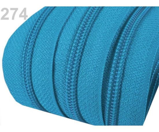 Kraftika 5m horizon blue zip spirálový 3mm metráž pro jezdce typu