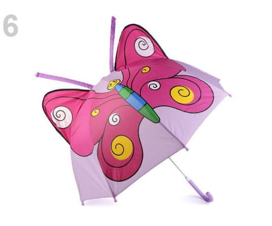 Kraftika 1ks fialová sv. dětský deštník zvířátka