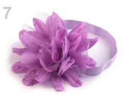 Kraftika 1ks fialová orchidej pružná čelenka do vlasů s květem