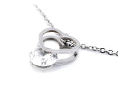 Kraftika 1ks latina náhrdelník srdce s kamínkem z nerezové oceli