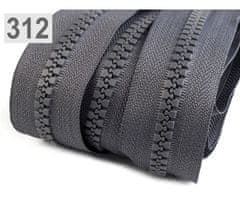 Kraftika 10m dark shadow zip kostěný 8mm metráž, zipy v metráži