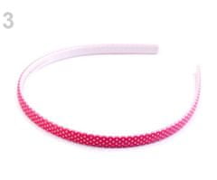 Kraftika 1ks růžová malinová plastová čelenka do vlasů s puntíky
