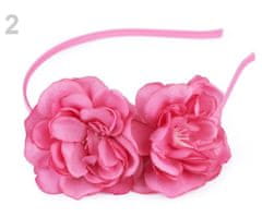 Kraftika 3ks 2 růžová ostrá sv. čelenka do vlasů s květy