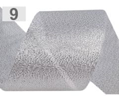 Kraftika 45m silver gray řezaná stuha s lurexem šíře 50mm