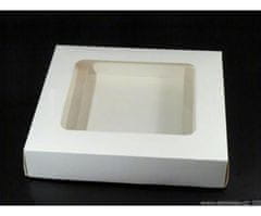 Kraftika 1ks bílá papírová krabice s průhledem, krabičky