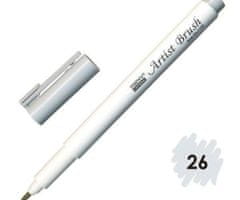 Marvy Popisovač 1100 artist brush silver grey,