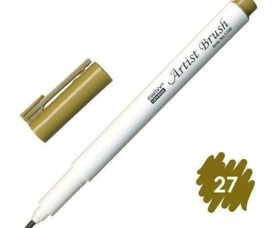 Marvy Popisovač 1100 artist brush olive brown,