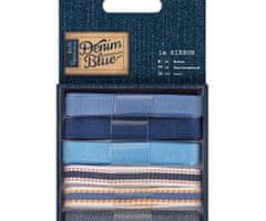 DoCrafts Sada saténových stuh denim blue (6x1m),