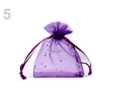 Kraftika 10ks 5 fialová purpura dárkový pytlík 9x11 cm organza s