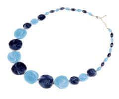 Kraftika 1ks tyrkys sv. modrá tmavá náhrdelník s plackami dlouhý