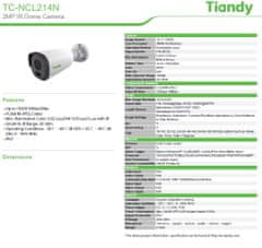 TIANDY IP bullet kamera TC-NCL214N