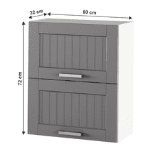 KONDELA Horní skříňka, tmavě šedá/bílá, JULIA TYP 7