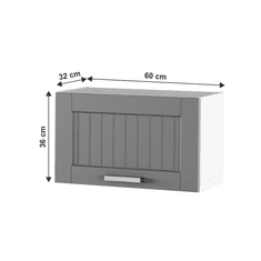 KONDELA Horní skříňka, tmavě šedá/bílá, JULIA TYP 9