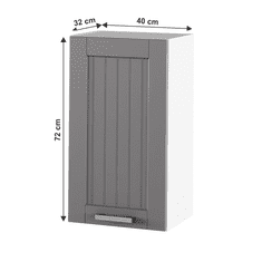 KONDELA Horní skříňka, tmavě šedá/bílá, JULIA TYP 4