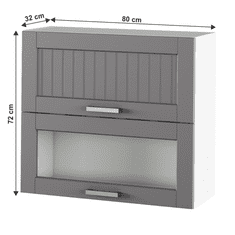 KONDELA Horní skříňka, tmavě šedá/bílá, JULIA TYP 13