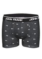 John Frank Pánské boxerky JFBD308, Tm. šedá, M