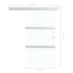 Vidaxl Posuvné dveře s měkkými zarážkami ESG sklo 102,5x205cm stříbrné
