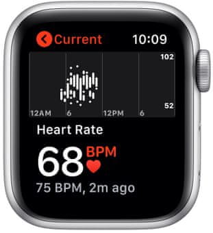 Chytré hodinky Apple Watch Nike SE (MYYD2HC/A pro běhání EKG sledování tepu srdeční činnost monitorování aktivity notifikace online platby Apple Pay tréninkové programy přehrávání hudby notifikace volání