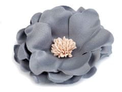 Kraftika 2ks šedá textilní květ 75mm, květy našití a nalepení