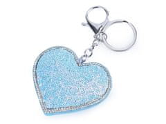 Kraftika 1ks 3 modrá sv. růžová přívěsek na kabelku / klíče srdce s