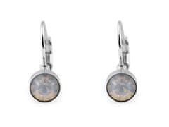 Kraftika 1pár 12 (383) light gray opal náušnice se swarovski