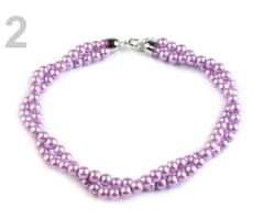 Kraftika 1ks fialová orchidej perlový náhrdelník