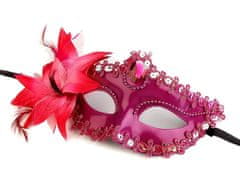 Kraftika 1ks fialovorůžová karnevalová maska - škraboška s květem