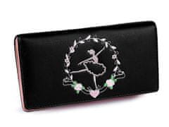 Kraftika 1ks 6 černá dámská peněženka baletka 10x19,5 cm