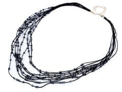 Kraftika 1ks černá ab náhrdelník s broušenými korálky víceřadý