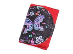 Kraftika 1ks červená motýl skládací nákupní taška mandala