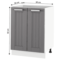 KONDELA Spodní skříňka, tmavě šedá/bílá, JULIA TYP 56