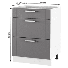 KONDELA Spodní skříňka, tmavě šedá/bílá, JULIA TYP 57