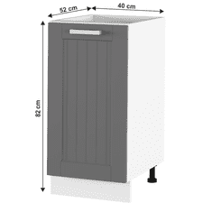 KONDELA Spodní skříňka, tmavě šedá/bílá, JULIA TYP 52