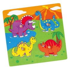 Viga Dřevěné puzzle s úchyty pro nejmenší Dino