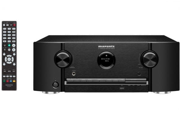 ultravýkonný av receiver marantz SR5015-N1 bluetooth audyssey heos wifi hdmi 8k video dolby atmost dts x dolby vision hdr 7 kanálů výkon 180 w na kanál stylový design dálkové ovládání vhodný pro hráče