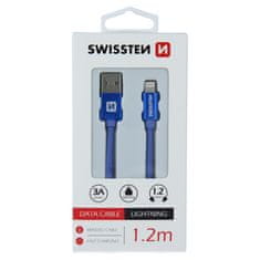 SWISSTEN Swissten textilní datový kabel Usb / Lightning 1,2 M Modrý 8595217458130