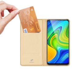 Dux Ducis Skin Pro knížkové kožené pouzdro na Xiaomi Redmi 10X 4G / Redmi Note 9, zlaté