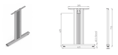 Voga SAMOSTATNÉ PODNOŽÍ TEMPO - pro sestavení kancelářského stolu , 80 cm, 140 cm