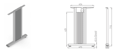 Voga SAMOSTATNÉ PODNOŽÍ COMO - pro sestavení kancelářského stolu, 70 cm, 120 cm