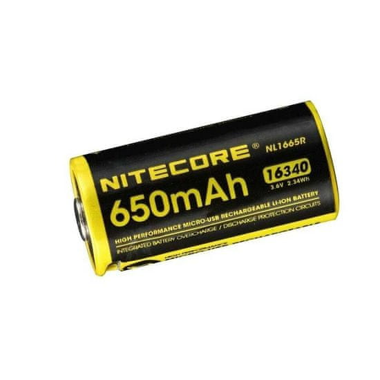 Nitecore 16340 nabíjecí USB baterie 3,6V 680mAh 1ks (RCR123USB)