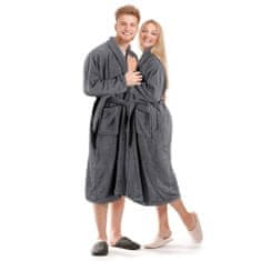 Greatstore Unisex froté župan 100% bavlna antracitový S