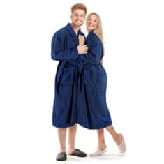 Greatstore Unisex froté župan 100% bavlna námořnická modrá XXL